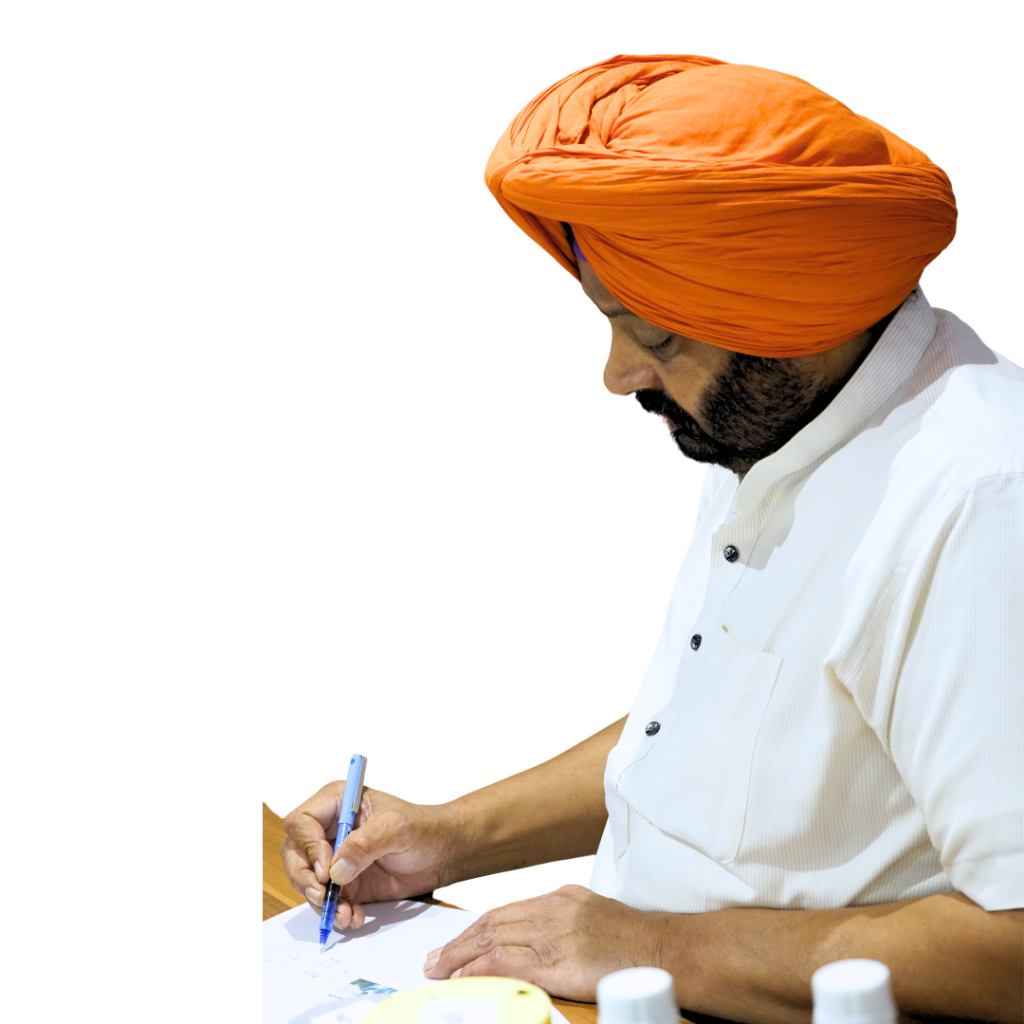 Pannu Vaid consulting a patient